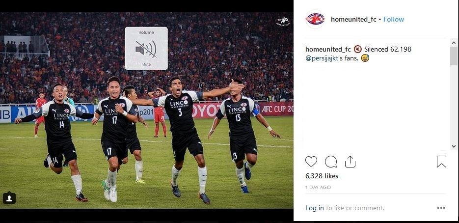 Home United mengunggah foto dengan kalimat cukup provokatif di Instagram (@homeunited_fc/Instagram)