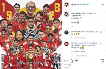 Sapri Pantun membagikan poster kemenangan Persija di Piala Menpora 2021. (Instagram/sapri_pantun)
