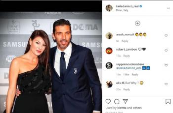 Potret Gianluigi Buffon dengan kekasihnya, Ilaria D'Amico. (Instagram/ilariadamico_real)