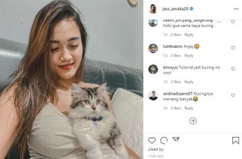 Jess Amalia bagikan foto bersama kucingnya. (Instagram/jess_amalia20)