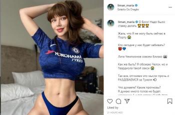 Maria Liman dukung Chelsea. (Instagram/liman_maria)