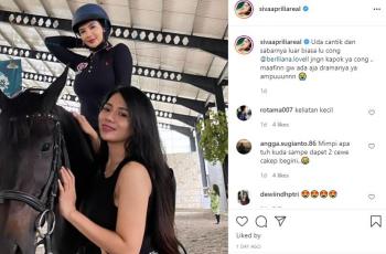 Siva Aprilia berkuda dengan Berlliana Lovell. (Instagram/sivaapriliareal)
