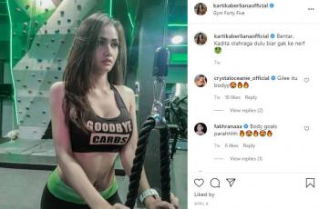 Body goals Kartika Berliana menjadi sorotan saat ngegym. (Instagram/kartikaberlianaofficial)