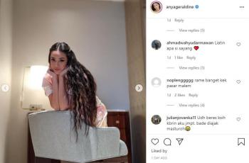 Pose Anya Geraldine bikin warganet halu. (Instagram/anyageraldine)