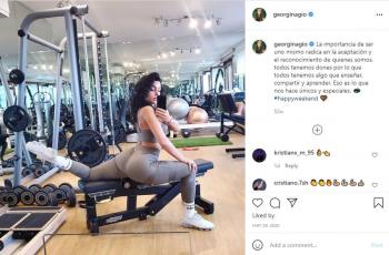 Georgina Rodriguez di tempat gym. (Instagram.georginagio)