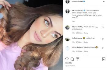 Postingan Sarah Ahmad yang mendapat ejekan netizen. (Instagram/saraaaahmad)