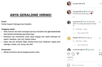 Anya Geraldine buka lowongan untuk partner olahraga. (Instagram/anyageraldine)