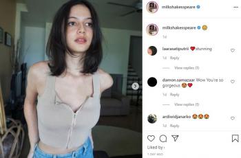 Juria Hartmans sempat digosipkan dekat dengan bos Persikota Tangerang, Gading Marten. (Instagram/milkshakesspeare)