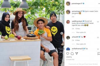 Nurhidayat dan pacarnya Sarah Ahnad disebut calon penggantin oleh Putra Siregar. (Instagram/putrasiregarr17)