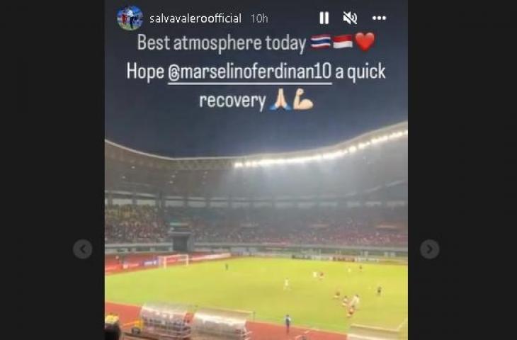 Pelatih Thailand U-19 kirim doa untuk Marselino Ferdinan. (Instagram/@salvavaleroofficial)