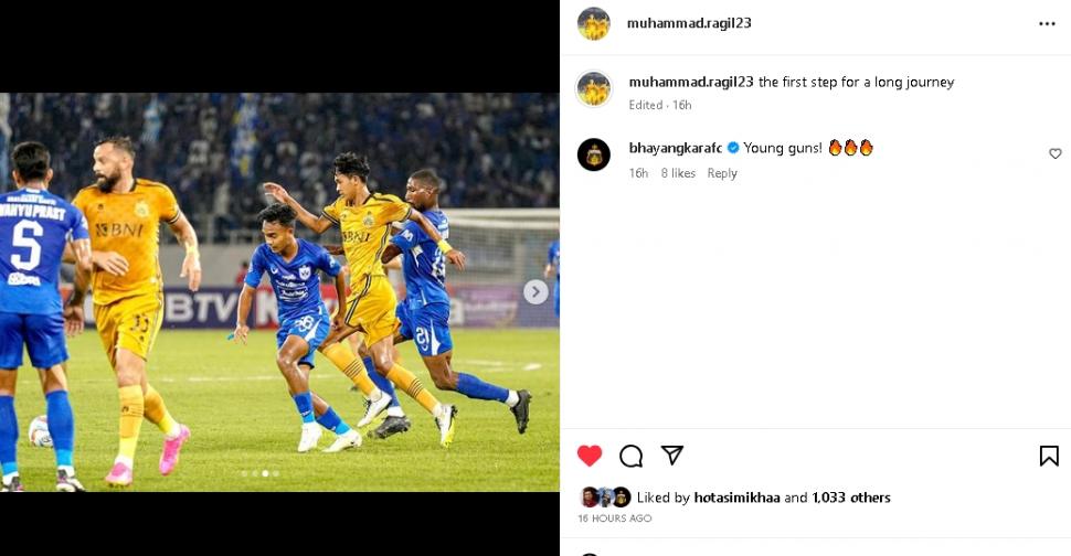 Pemain Bhayangkara Presisi Indonesia Muhammad Ragil saat lawan PSIS Semarang di BRI Liga 1. (Instagram/@muhammad.ragil23)
