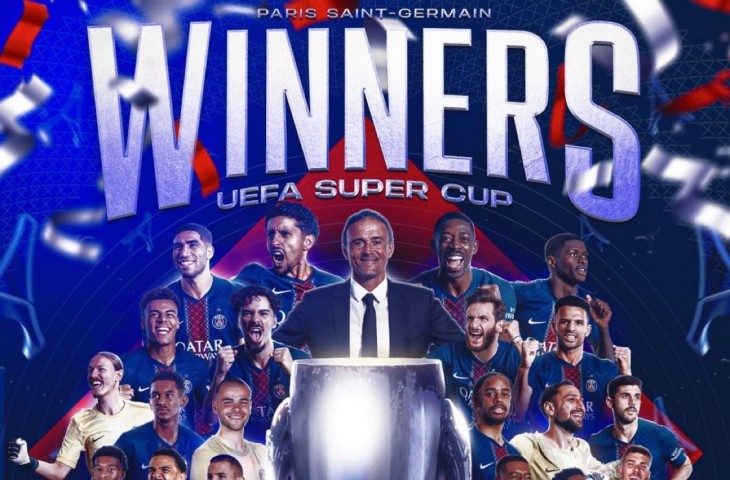 PSG sukses meraih gelar Piala Super Eropa 2025 dengan mengalahkan Tottenham Hotspur [@PSGindonesia]